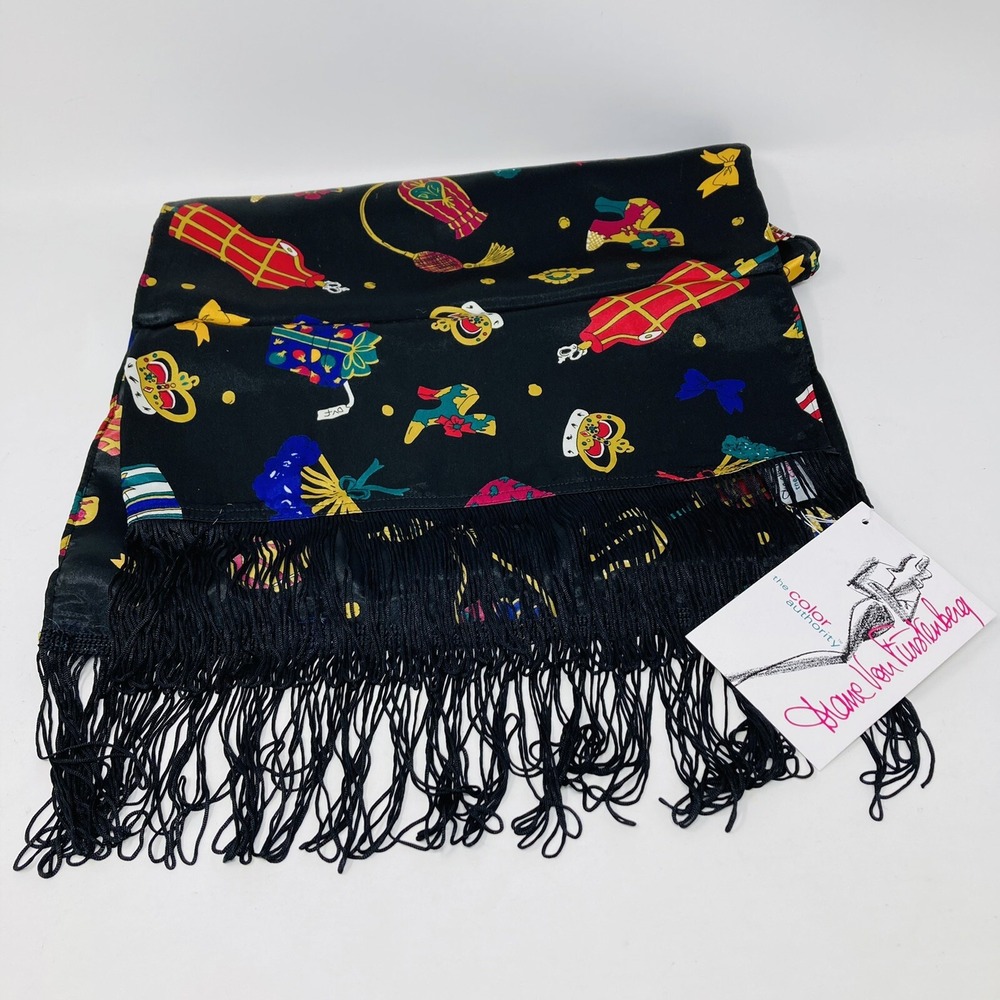 Avon Diane Von Furstenberg Vintage‎ Holiday Treasures Fringed Scarf /Wrap NEW